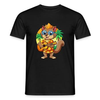 Funny Squirrel Summer Beach Sunglasses Hawaiian - Men's T-Shirt - black - Front - AI Model Male 178 light (178cm)