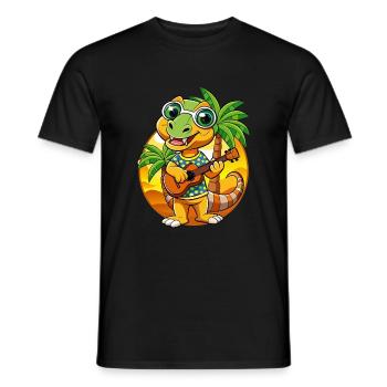Funny Snake Summer Beach Sunglasses Hawaiian - Men's T-Shirt - black - Front - AI Model Male 178 light (178cm)