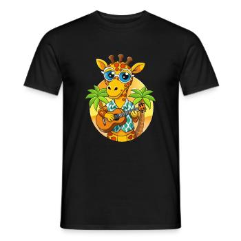 Funny Giraffe Summer Beach Sunglasses Hawaiian - Men's T-Shirt - black - Front - AI Model Male 178 light (178cm)