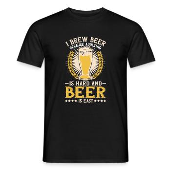 Braumeister Beer Brewing Brewers Drinking Beer - Men's T-Shirt - black - Front - AI Model Male 178 light (178cm)
