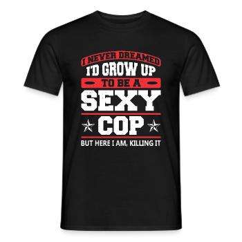 Polizist Lustiges Polizei Outfit - Männer T-Shirt - Schwarz - Vorne - AI Model Male 178 light (178cm)