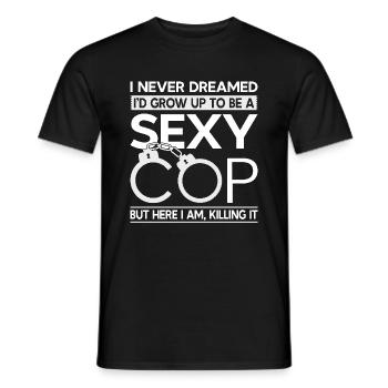 Polizist Lustiges Polizei Outfit - Männer T-Shirt - Schwarz - Vorne - AI Model Male 178 light (178cm)