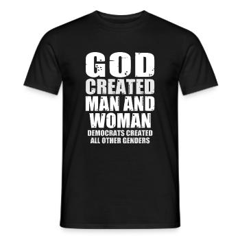 God Created Man - Men's T-Shirt - black - Front - AI Model Male 178 light (178cm)