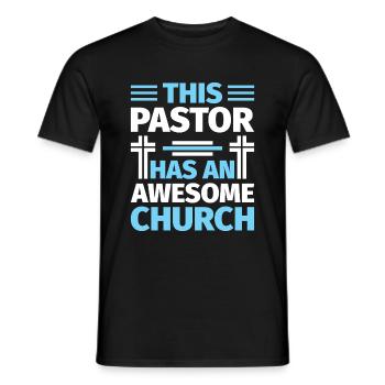 Priest Pastor Gift for Christians - Men's T-Shirt - black - Front - AI Model Male 178 light (178cm)