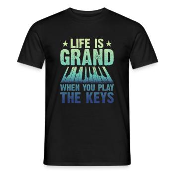 Piano Klavier Pianiste - T-shirt homme - noir - Devant - AI Model Male 178 light (178cm)