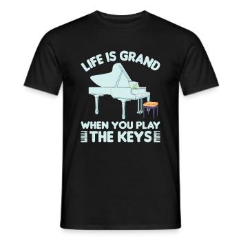 Piano Klavier Pianiste - T-shirt homme - noir - Devant - AI Model Male 178 light (178cm)
