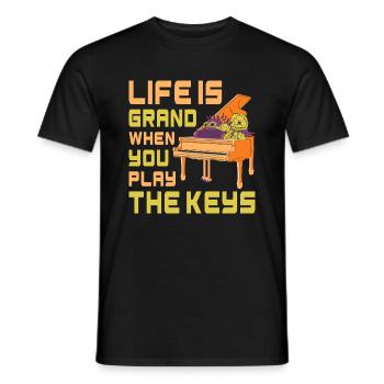 Piano Klavier Pianiste - T-shirt homme - noir - Devant - AI Model Male 178 light (178cm)