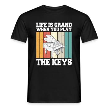 Piano Klavier Pianiste - T-shirt homme - noir - Devant - AI Model Male 178 light (178cm)
