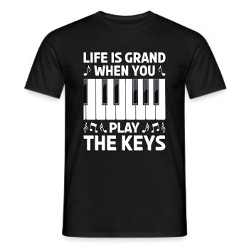 Piano Klavier Pianiste - T-shirt homme - noir - Devant - AI Model Male 178 light (178cm)