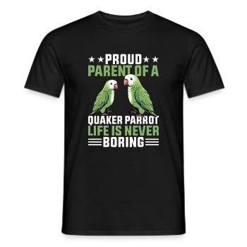 Moine vert Acteur Quaker Conure Perroquets - T-shirt homme - noir - Devant - AI Model Male 178 light (178cm)