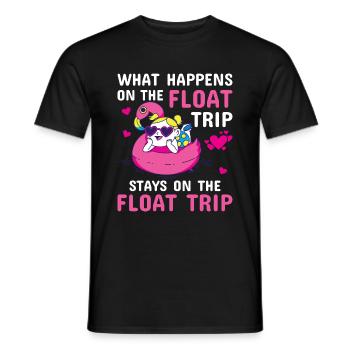 Summer Float Trip River Tubing Party Beach Outfit - Men's T-Shirt - black - Front - AI Model Male 178 light (178cm)