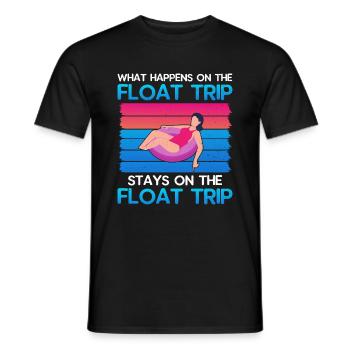 Summer Float Trip River Tubing Party Beach Outfit - Men's T-Shirt - black - Front - AI Model Male 178 light (178cm)