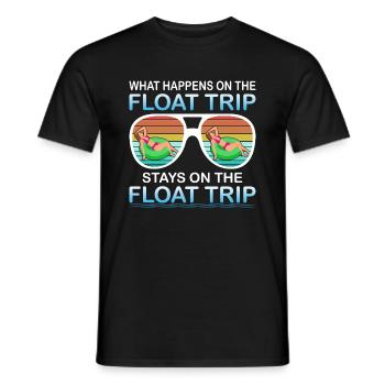 Summer Float Trip River Tubing Party Beach Outfit - Men's T-Shirt - black - Front - AI Model Male 178 light (178cm)