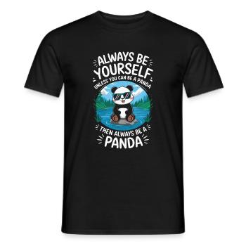 Sei Immer Du Selbst, Ein Panda Sein - Männer T-Shirt - Schwarz - Vorne - AI Model Male 178 light (178cm)