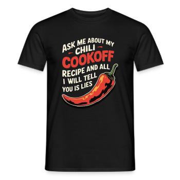 Demandez-moi ma recette de chili - T-shirt homme - noir - Devant - AI Model Male 178 light (178cm)