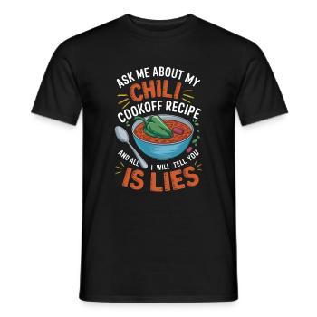 Demandez-moi ma recette de chili - T-shirt homme - noir - Devant - AI Model Male 178 light (178cm)
