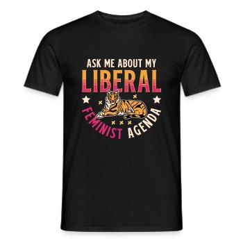 Nach Meiner Liberalen Feministischen Agenda - Männer T-Shirt - Schwarz - Vorne - AI Model Male 178 light (178cm)
