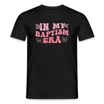 Temps pour mon baptême Première Communion - T-shirt homme - noir - Devant - AI Model Male 178 light (178cm)