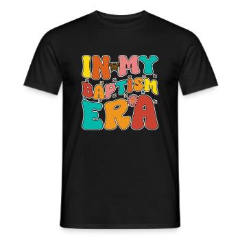 Temps pour mon baptême Première Communion - T-shirt homme - noir - Devant - AI Model Male 178 light (178cm)