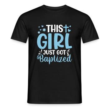 Temps pour mon baptême Première Communion - T-shirt homme - noir - Devant - AI Model Male 178 light (178cm)