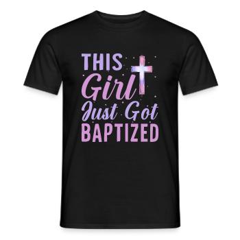 Temps pour mon baptême Première Communion - T-shirt homme - noir - Devant - AI Model Male 178 light (178cm)