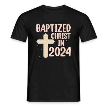 Temps pour mon baptême Première Communion - T-shirt homme - noir - Devant - AI Model Male 178 light (178cm)