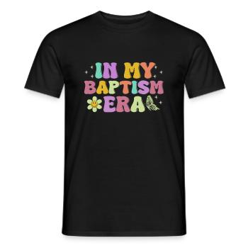 Temps pour mon baptême Première Communion - T-shirt homme - noir - Devant - AI Model Male 178 light (178cm)
