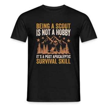 Scout Hiking Climbing Camping - Men's T-Shirt - black - Front - AI Model Male 178 light (178cm)