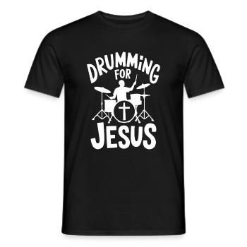 Trommeln Für Jesus Drummer Schlagzeuger - Männer T-Shirt - Schwarz - Vorne - AI Model Male 178 light (178cm)