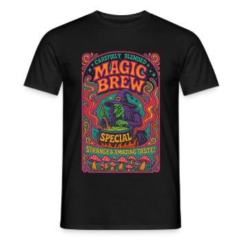 Breuvage de sorcière psychédélique - T-shirt homme - noir - Devant - AI Model Male 178 light (178cm)