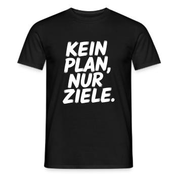Motivation: Kein Plan, nur Ziele - Männer T-Shirt - Schwarz - Vorne - AI Model Male 178 light (178cm)