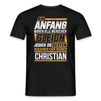 CHRISTIAN - Die Besten - Männer T-Shirt - Schwarz - Vorne - AI Model Male 178 light (178cm)