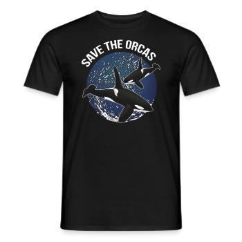 Orca whale animal protection gift idea - Men's T-Shirt - black - Front - AI Model Male 178 light (178cm)