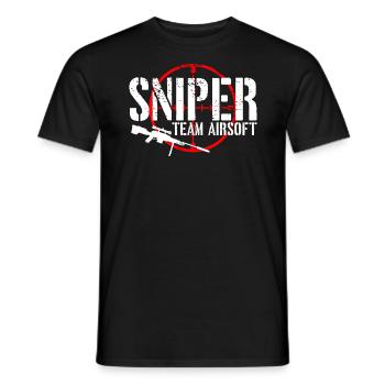 Sniper airsoft Team - Männer T-Shirt - Schwarz - Vorne - AI Model Male 178 light (178cm)