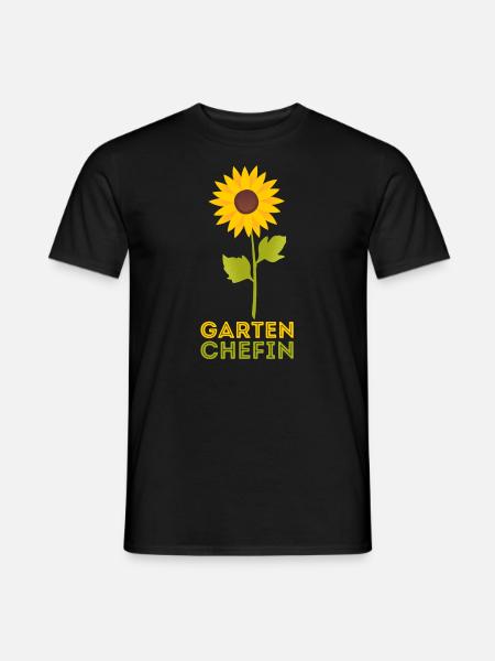 Damen Garten Chefin Tshirt | Sonnenblumen Gärtneri - Männer T-Shirt - Schwarz