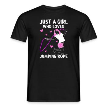 Jumping Rope - A Girl Who loves rope jumping - Männer T-Shirt - Schwarz - Vorne - AI Model Male 178 light (178cm)