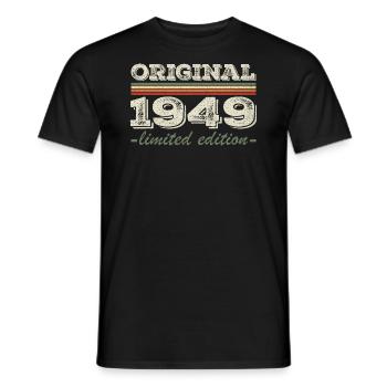 Legend since 1949 Born 1949 Birthday 1949 - Men's T-Shirt - black - Front - AI Model Male 178 light (178cm)