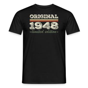 Legend since 1948 Born 1948 Birthday 1948 - Men's T-Shirt - black - Front - AI Model Male 178 light (178cm)