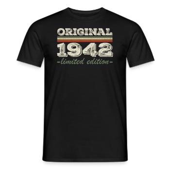 Legend since 1942 Born 1942 Birthday 1942 - Men's T-Shirt - black - Front - AI Model Male 178 light (178cm)