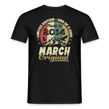 Cadeau D'anniversaire Mars 2014 Édition Limitée - T-shirt homme - noir - Devant - AI Model Male 178 light (178cm)