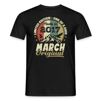 Cadeau D'anniversaire Mars 2017 Édition Limitée - T-shirt homme - noir - Devant - AI Model Male 178 light (178cm)