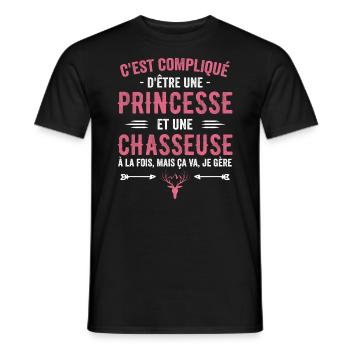 Jäger Jagd Hirschprinzessin Geschenk Jägerin - Männer T-Shirt - Schwarz - Vorne - AI Model Male 178 light (178cm)
