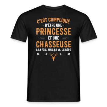 Jäger Jagd Hirschprinzessin Geschenk Jägerin - Männer T-Shirt - Schwarz - Vorne - AI Model Male 178 light (178cm)