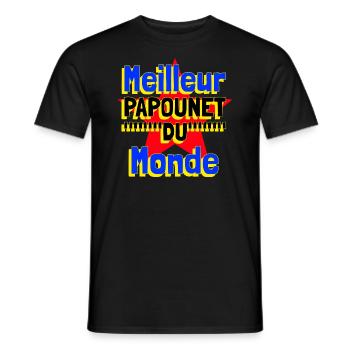 Meilleur papounet du monde - T-shirt homme - noir - Devant - AI Model Male 178 light (178cm)