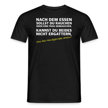 Nach dem Essen sollst du rauchen | lustige Sprüche - Männer T-Shirt - Schwarz - Vorne - AI Model Male 178 light (178cm)