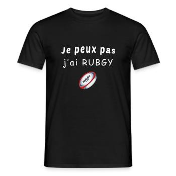 Je peux pas j'ai rugby - T-shirt homme - noir - Devant - AI Model Male 178 light (178cm)