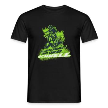 Wer später bremst fährt länger schnell. Downhill - Männer T-Shirt - Schwarz - Vorne - AI Model Male 178 light (178cm)