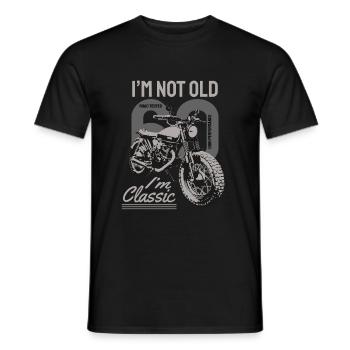 Je ne suis pas vieux, je suis classique. 60 ans biker. - T-shirt homme - noir - Devant - AI Model Male 178 light (178cm)