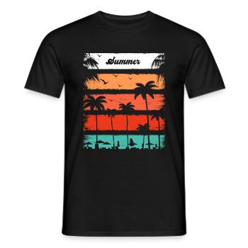Sommer Palmen Shirt - Männer T-Shirt - Schwarz - Vorne - AI Model Male 178 light (178cm)