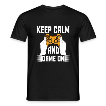 Keep Calm And Game On - Männer T-Shirt - Schwarz - Vorne - AI Model Male 178 light (178cm)